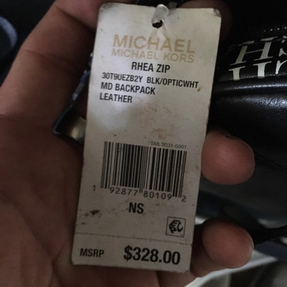 New Michael Kors Black Leather Backpack